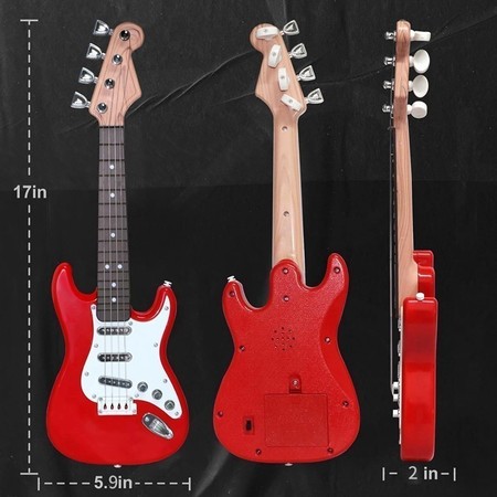 Guitarra De Brinquedo Elétrica Infantil Com Cordas Ajustáveis, Instrumento Musical Educativo Presente Para Crianças - outra vista