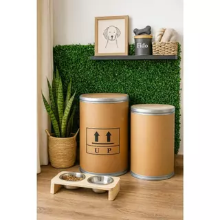 kit 2 porta ração barrica cilindro container 15 e 20 kg organizador