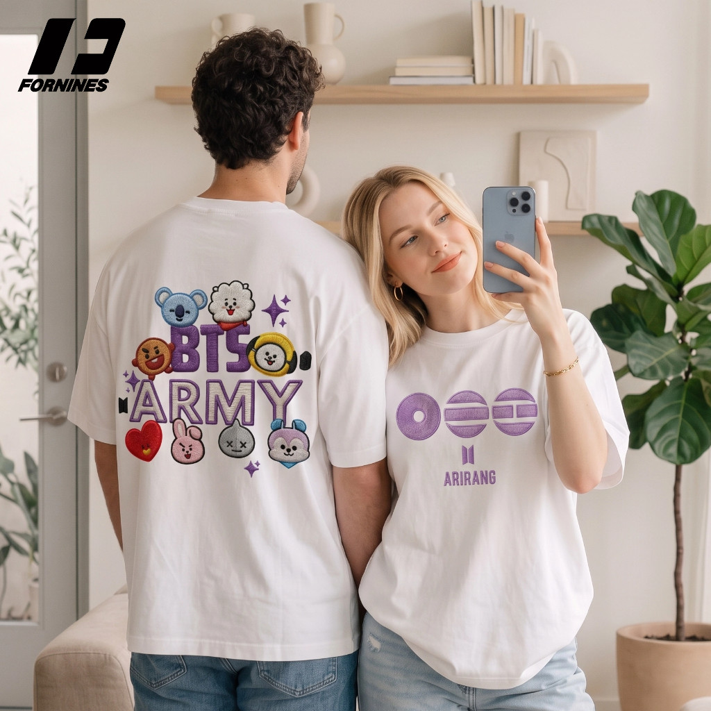 Camiseta BTS ARMY BT21 (100% algodão)