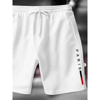 Conjunto Streetwear Masculino Camiseta Camisa T-Shirt Paris Color + Bermuda Short mole estampado lançamento