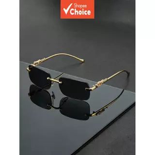 Óculos De Sol De Alta Qualidade Sem Aro Da Moda, UV400 Para Todas As Estações, Presente Unissex Elegante