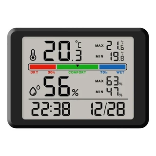 Termo-Higrômetro Digital Oásis OIH-6259 Relógio com Tela Temperatura Umidade Data e Alarme