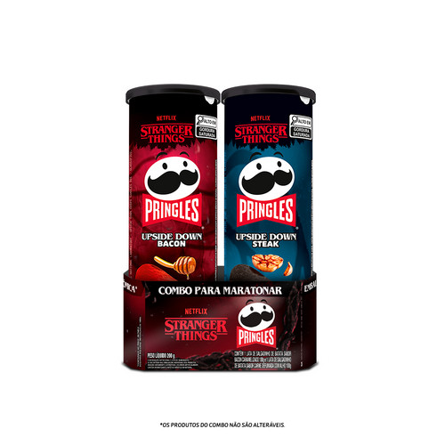 Combo Batata Pringles Stranger Things Netflix Bacon + Steak 200g