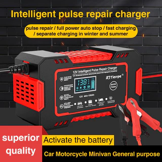 Carregador De Bateria 12v bivolte Inteligente Digital 4ah até 100ah Carro Pickup Jet Ski Etc de chumbo-ácido Universal