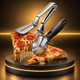 Kit Carretilha Cortador Pizza Massa + Espátula Dupla Inox Profissional
