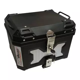 Bau Universal 45 Litros 2 Trancas Base Removivel Atrox Forrado Preto Kit Montagem