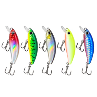 KIT 5 Isca De Pesca Dura Popper Com Anzol Agudos Olhos 3D