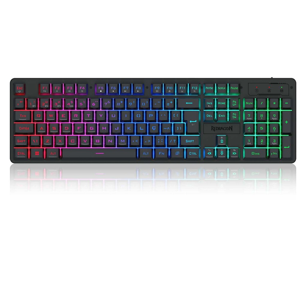 Teclado Membrana Redragon Netherbane PRO RGB S/ Fio USB BT