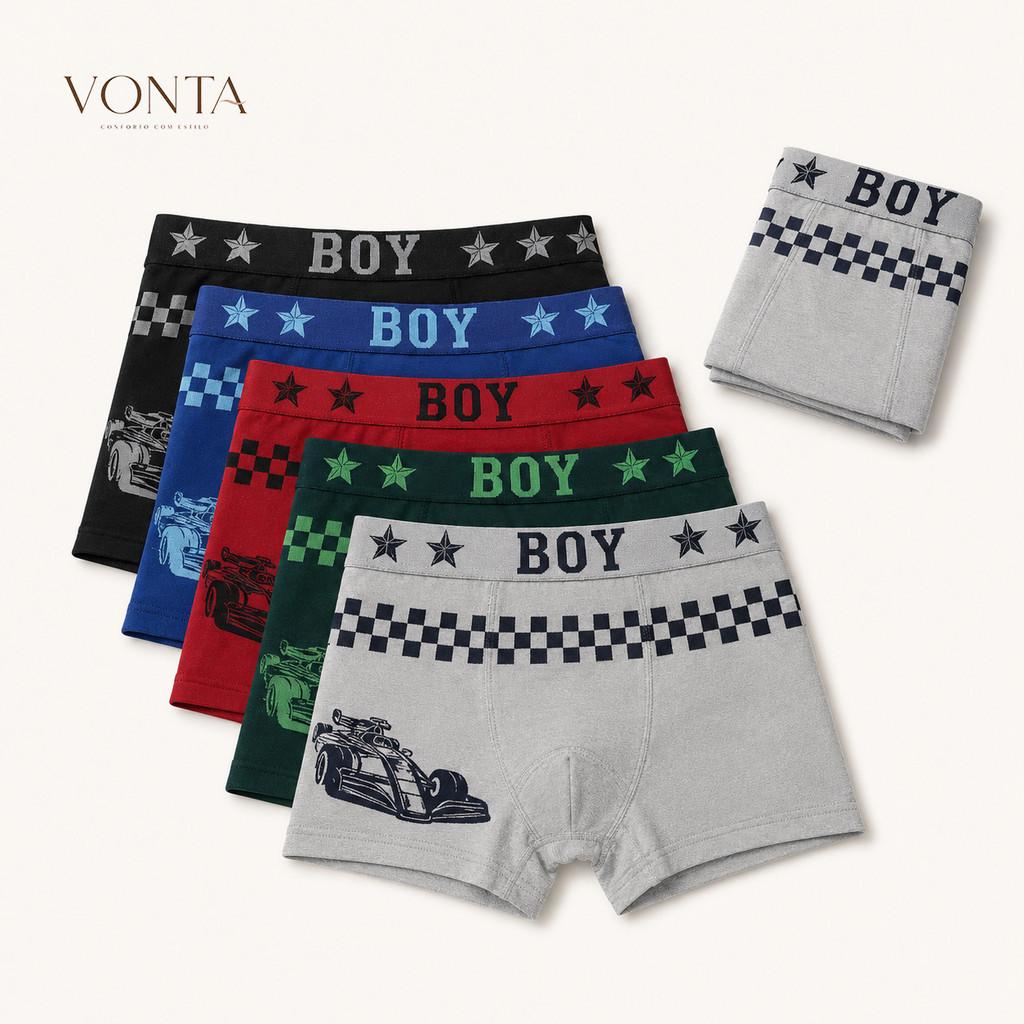 KIT3/6/9/12 Minino cueca 0-16 anos boxer escola casa