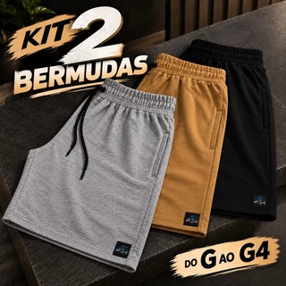 Kit 2 Bermuda Masculina Moletinho Short Plus Size Casual Moletom G ao G4