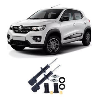 2 Amortecedores + 2 Kits Batentes Dianteiros Renault Kwid