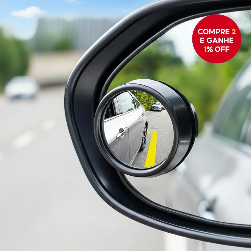 Espelho Retrovisor Convexo de Ângulo Amplo para Carro com Rotação 360 ...