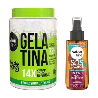 Kit Gelatina #todecacho Super Definição + Óleo SOS Cachos 10 em 1 Multibenefícios em Oferta na Shopee