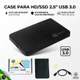 Case para HD e SSD 2.5 SATA USB 3.0 Externo com Capa de Proteção Bag
