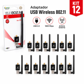 Atacado Kit 6/12 Antena Usb Wifi Adaptador 1800mbps Externa 2.4ghz