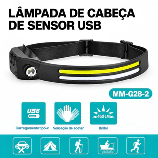 LANTERNA DE CABEÇA 2LED PROVA D'AGUA RECARREGÁVEL ACAMPAMENTO CAMINHADA PESCA CICLISMO E CORRIDA