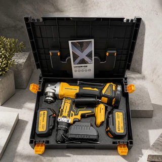 Kit Parafusadeira e Esmerilhadeira Angular Sem Fio 48V MAX, 2 Baterias, Maleta Plástica, Ferramenta Elétrica Oficina