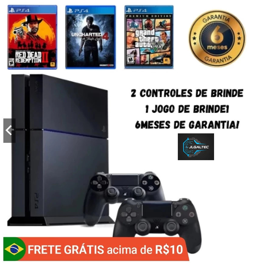 Playstation 4 Sony - PS4 FAT/SLIM ORIGINAL - 6 Meses Garantia + Jogos