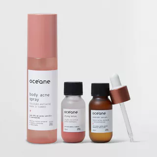 Kit antiacne com sérum, loção secativa e solução para o corpo em Oferta na Shopee