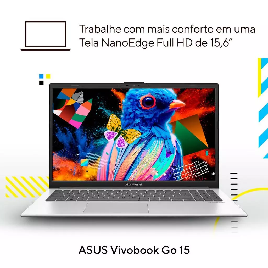 Notebook ASUS Vivobook Go E1504GA Intel Core i3-N305 4GB Ram 256GB SSD Linux Tela 15.6 FHD