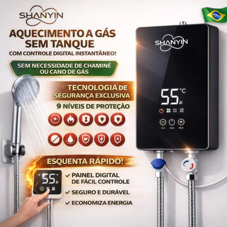 【SHANYIN】Aquecedor Elétrico 5500W 220V | Compatível c/ Chuveiro e Pia | Eficiente