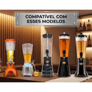 2 Refil Congelante Bastão Cano De Gelo Tubo Pra Torre De Chopp 2 até 2.5 L Led Som Bluetooth