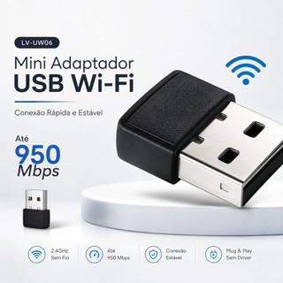 Adaptador WiFi USB 2.4GHz Antena Receptor Wireless para PC Notebook ...
