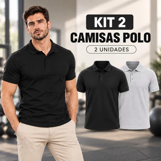 Kit 2 Camisas Polo Masculinas Tech Poliamida Premium Corte a Laser Tecido Gelado