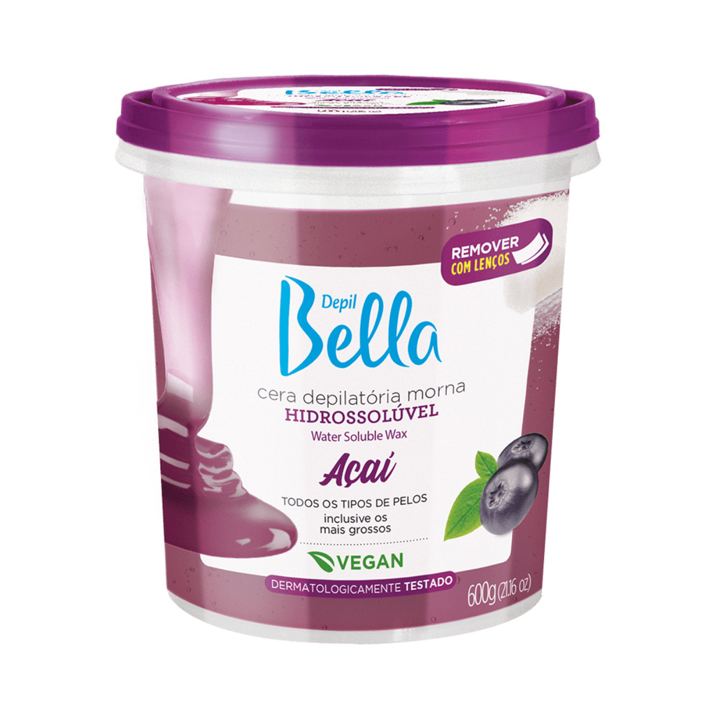 Imagem do produto Cera Depilatória Hidro Açaí Depil Bella 600g