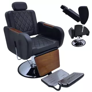 Cadeira Barbeiro Hidráulica Reclinável Salão Caravaggio em Oferta na Shopee