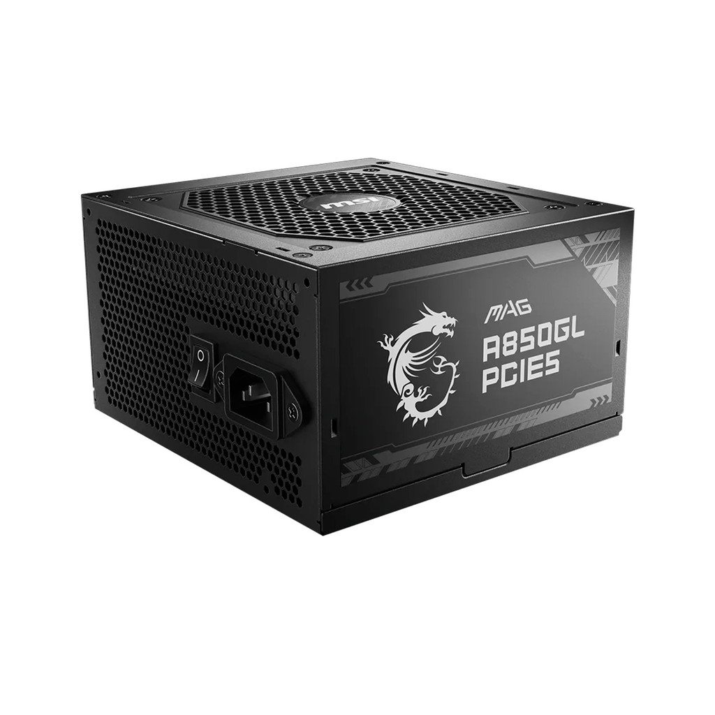 Fonte 850W MSI Mag A850gl Pcie5 80 Plus Gold, modular integral Full Bridge Bivolt 