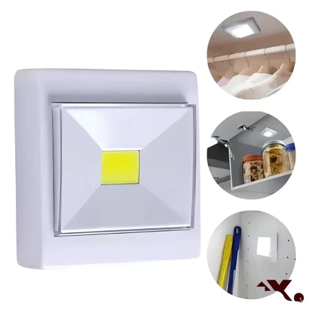 Luminária Interruptor Led Sem Fio Multifuncional com Imã e Fita Dupla Face