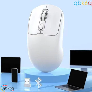 QBK6Q 2.4G Cordless Mouse, Dual-Mode Portable Laptop Wireless Mouse, Optical Cordless Mice Mute Rechargeable 10M
