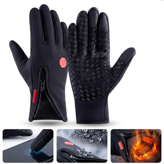 Luva de Moto Impermeável, Térmica, Touch Screen, Antiderrapante, Proteção Contra Frio e Chuva, Inverno, Unissex
