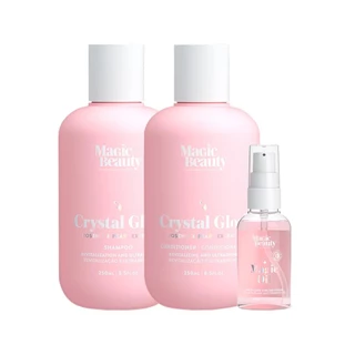 Kit Magic Beauty Crystal Glow - Shampoo 250ml e Condicionador 250ml e Sérum 60ml em Oferta na Shopee