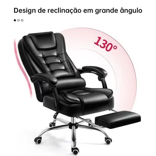 GOSHOP Cadeira de Escritório Executiva Reclinável Ergonômica com Apoio para Pés Retrátil, Conforto para Home Office