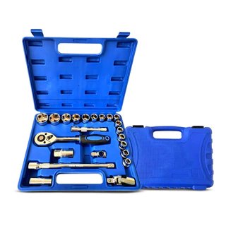 Kit Ferramentas Chave Jogo Soquetes 22 Peças Titanium Cromo Vanadium 1/2 Pol 10 A 32mm 22 Pçs Titanium
