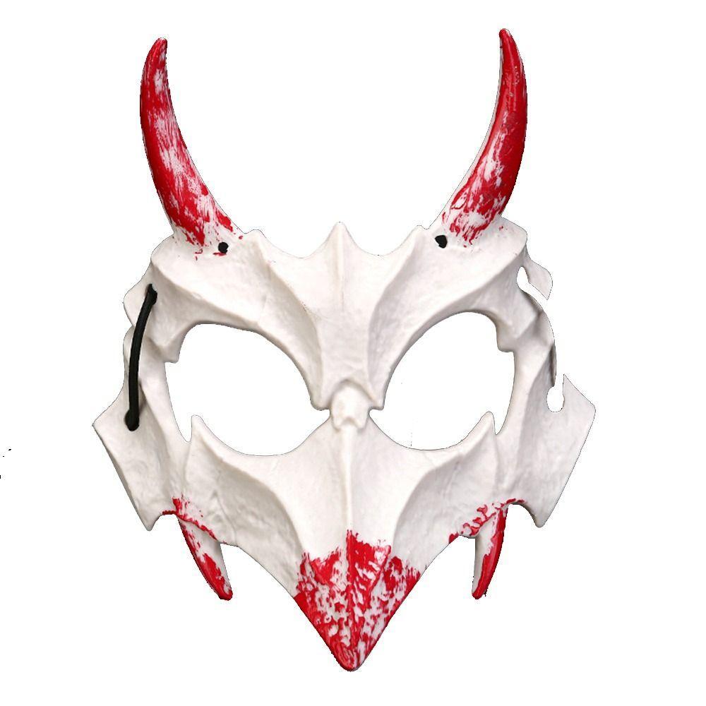 NDZE8 Samurai Cosplay Máscara , Assustador Halloween Vermelho