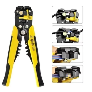 Super Alicate 3 em 1 Automático Decapador Crimpador Amarelo e Preto Profissional