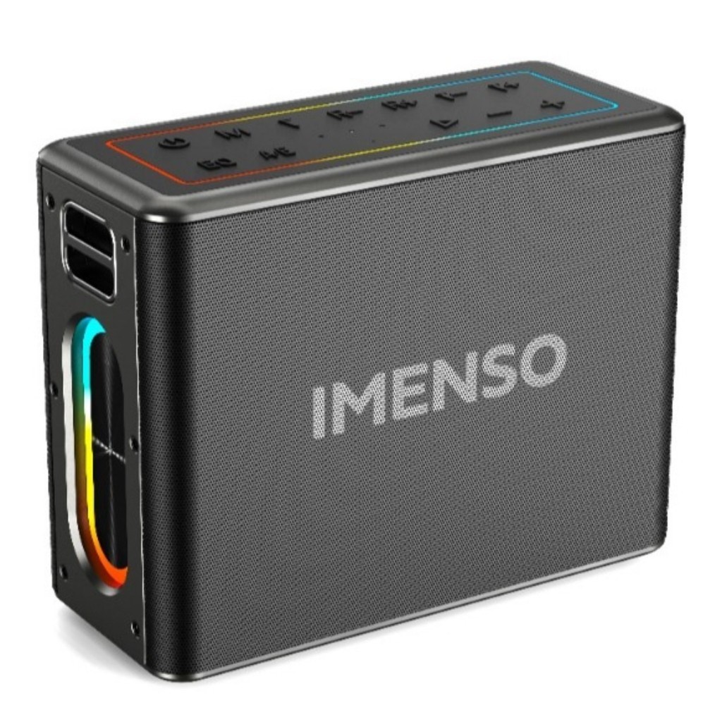 Caixa De Som Imenso IMS-X32 120w Com Luzes RGB Alça e 2 Microfones