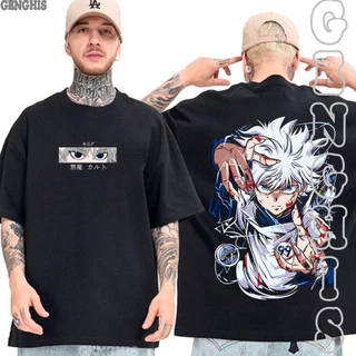 Camisa Killua Nen Thunder Palm Anime Hunter Vs Hunter Camisa Basica e Oversized Unissex
