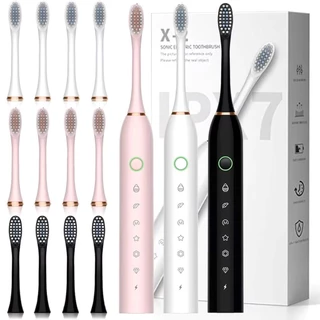Escova De Dentes Elétrica IPX7 Com Cabeça Substituivel inteligente Ultrassônico À Prova D'água em Oferta na Shopee