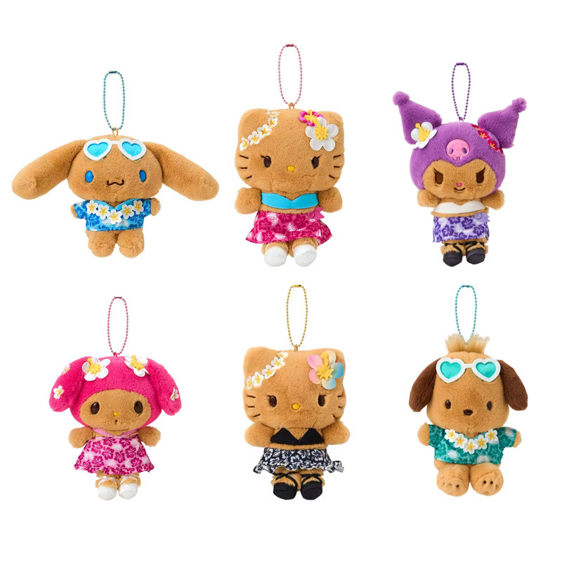 Sanrio Hawaii Series Plushie Toy Bronzeamento Hello Kitty Kuromi
