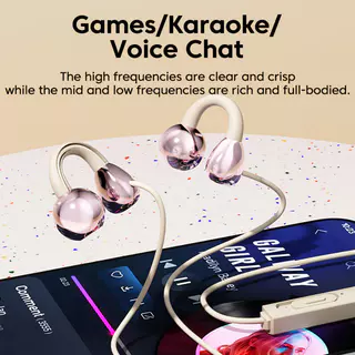 Fones De Ouvido Clip-On Type-C 3.5 Mm Controle Com Fio HiFi Sound Esportivos Para Jogos Em HD Microfone Ip 15-17 Música
