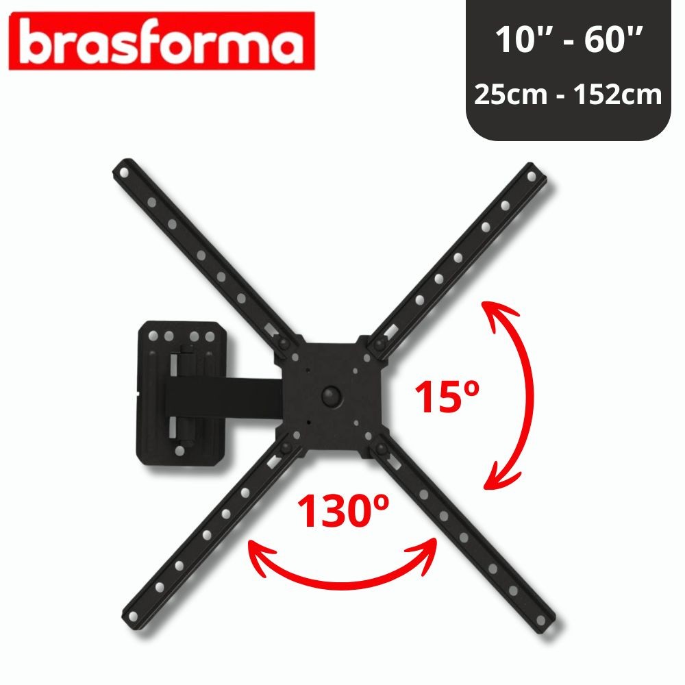 Suporte TV 10" a 60" Tri-Articulado – Inclina, Gira e Estende | Shopee ...