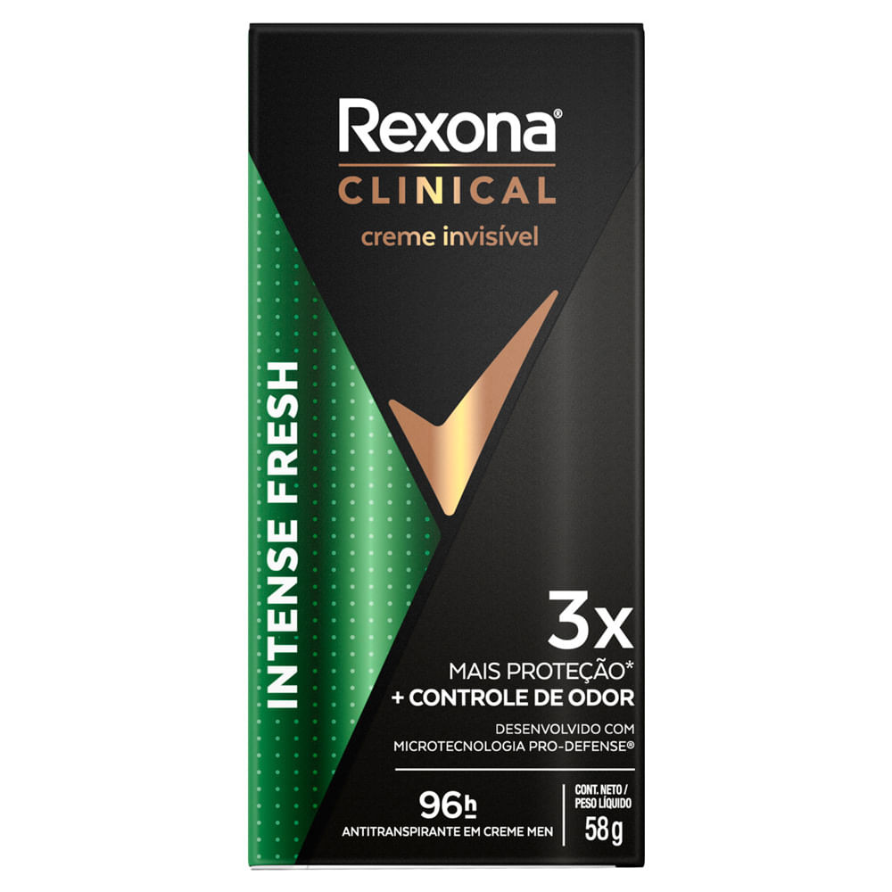 Desodorante Antitranspirante Rexona Clinical Creme Intense Fresh 96h ...