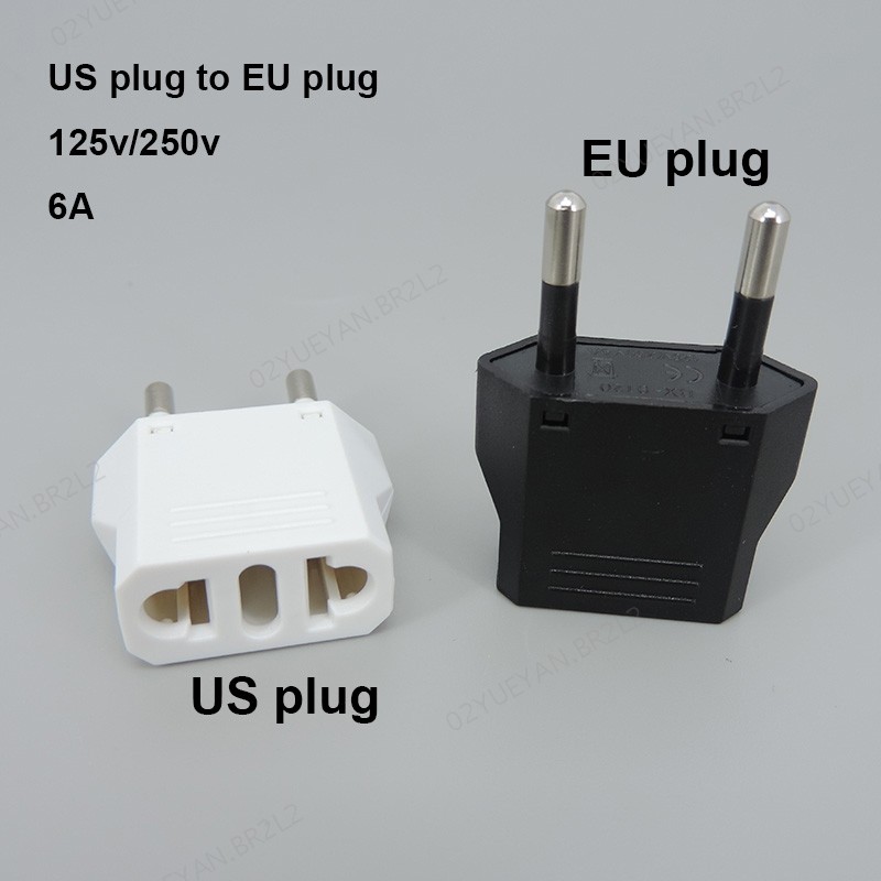 2 Pinos Universal Eua Para Ue Plug Euro Europa Viagem Parede AC ...