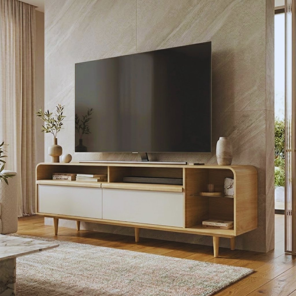 Rack Orgânico 100% MDF 180cm Pés em Madeira Maciça 75” | Shopee Brasil