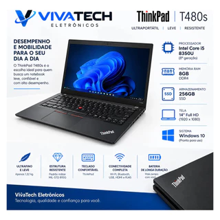 Lenovo Thinkpad T480s I7 8gb 256gb Ssd Fhd Win10