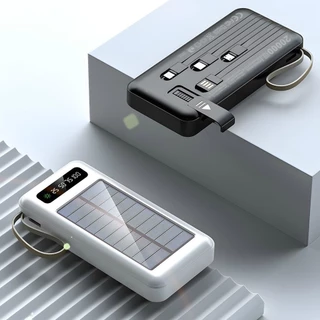 Carregador Portátil Power Bank Solar 20.000mah Com cabos 5 Em1 LED lanterna JUDY STORE